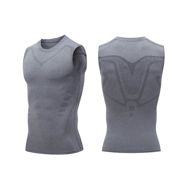 2023 Ny Version Ionic Shaping Vest, Komfortabel Og Åndbar Is-Silke Stof grey xxl