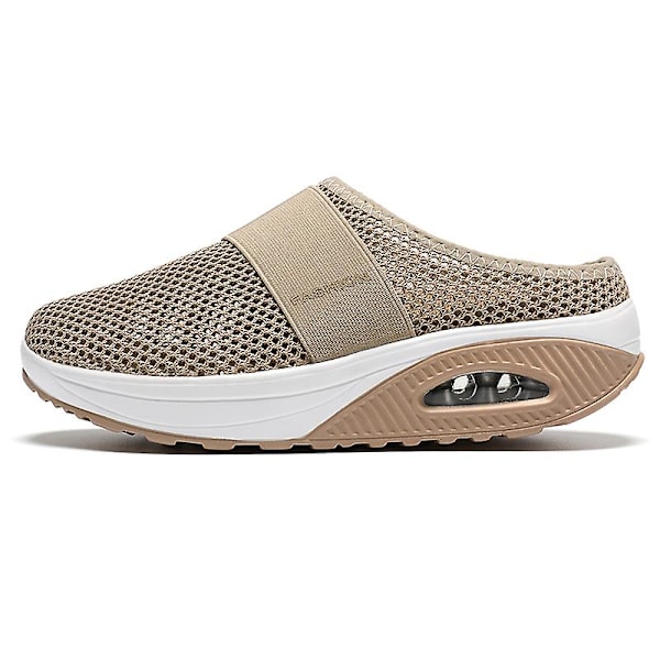 Kvinners Air Cushion Walking Shoes Ortopediske Diabetiske Slip-On Sneakers yn0211 lightgray 35