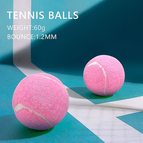 6-pakning rosa tennisballer Slitestyrke Elastiske baller 66mm Dame Begynnere Trenings Tennisball 100% NY