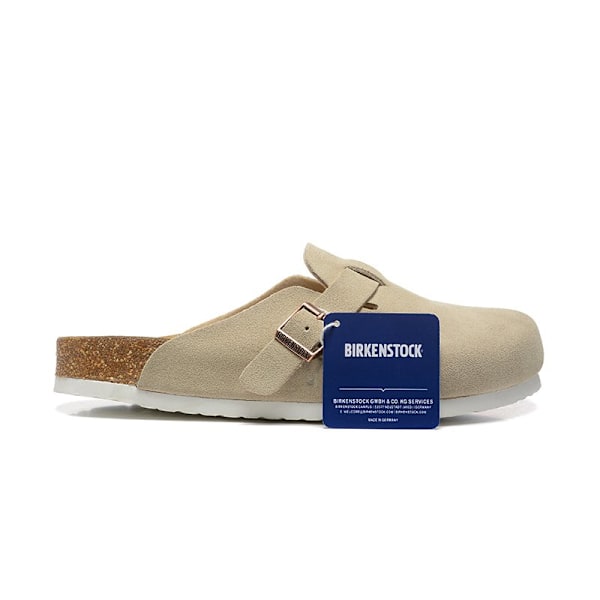 Birkenstock Boston BS Unisex mokkasiner med lukket tå, Lys beige 42