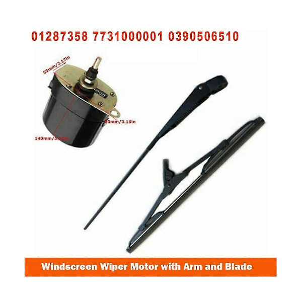 12v Universal Vindueviskermotor Med Arm Og Blad Til Willys Traktor 01287358 7731000001