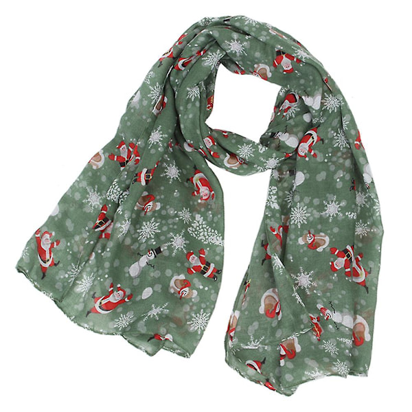 Snöflinga och trädtryckt julhalsduk Fashion Lady Shawl Fashion Garn Present Klänning upp Kostym Accessary Decor white