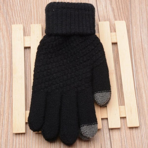 Snygga Vinterhandskar för Kvinnor - Mjuka, Varma, Stickade, Stretchiga, Full Finger, Pekskärm grey