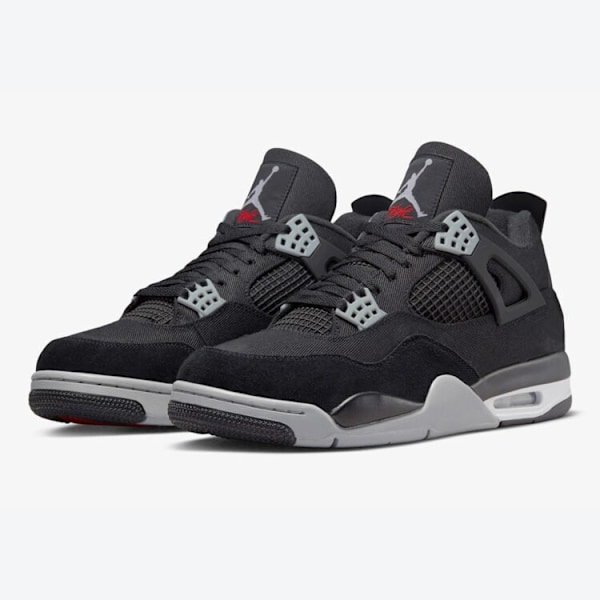 Jordans 4 Retro SE Black Canvas Menn og Kvinner Original AJ4 Sneakers 40