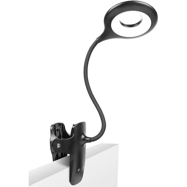 Led læselys, øjenbeskyttelse Genopladeligt USB-læselys Touch Control Clip 360 fleksibel skrivebordslampe til hjemmebogseng
