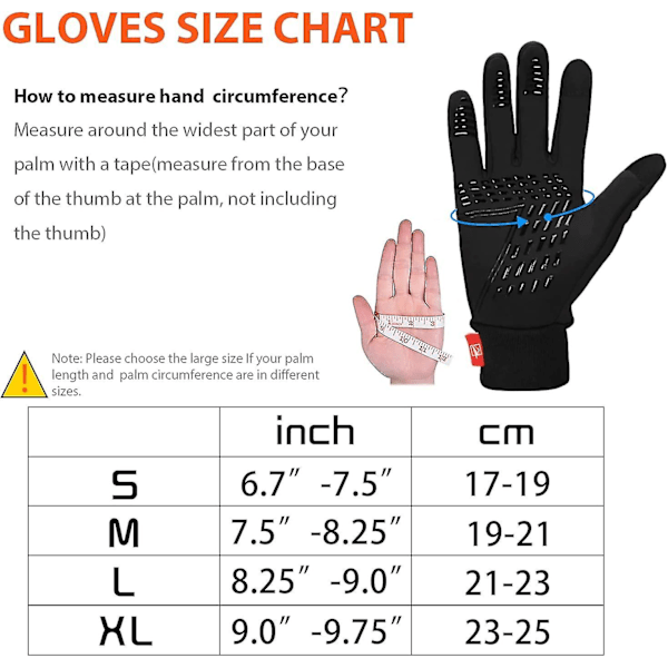 Bazhou Vintertynne Termiske Hansker, Lett Løpehansker Antislipp Sykkelhansker Berøringsskjermhansker For Menn Og Kvinner - Tettsittende 1 Sett Svart