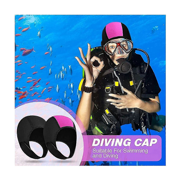Dykkehodeplagg Surfing Snorkling Beskyttelse Ørebeskyttelse Svømmeutstyr Dykkebeskyttende Hodeplagg, svart