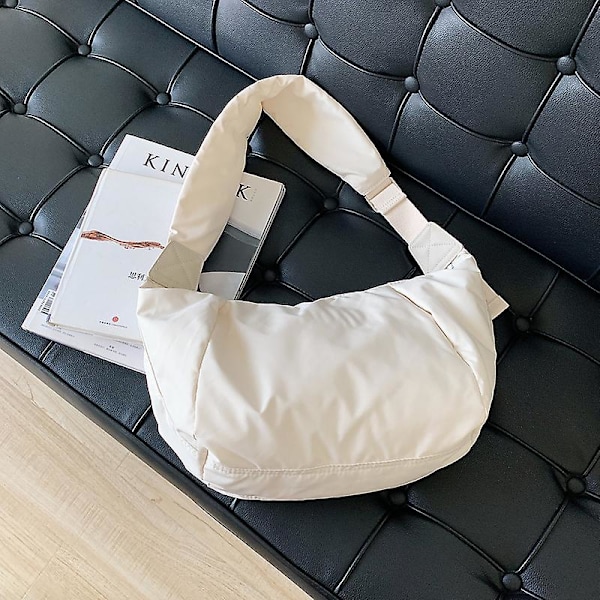 Ny Nylon Glidelås Dame Veske Liten Skulder Veske Koreansk Stil Hobos Veske Midt Glidelås Ungdom Crossbody Veske Engros auburn