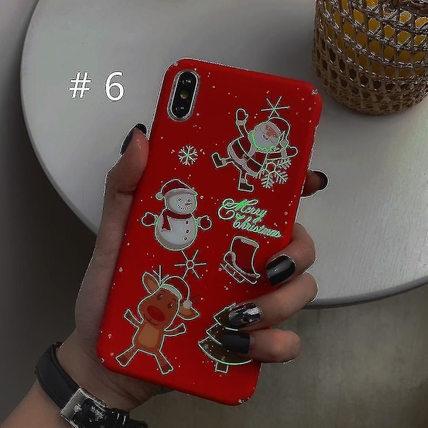 Hhcx-luminous Christmas Mobile Shell Cartoon Deer(6 Style)