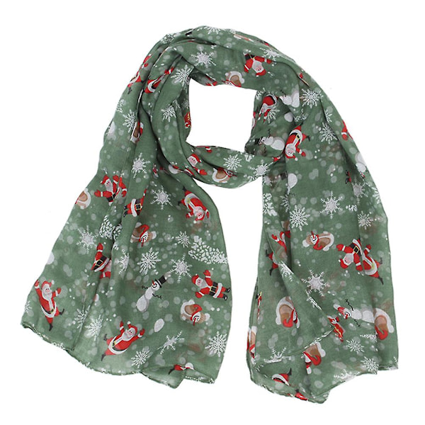 Snöflinga och trädtryckt julhalsduk Fashion Lady Shawl Fashion Garn Present Klänning upp Kostym Accessary Decor white