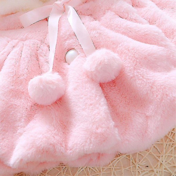 Hhcx-baby Girl Faux Fur Jacket Teddy Bear Fleece Coat Winter Warm Outerwear Pink 12-18 Months