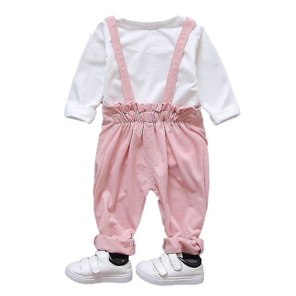 Barnehagebarn Langærmet Topper Tegneserie Mus Trykk Dungaree Rompers Jumpsuit Antrekk Sett For Baby Gutter Jenter