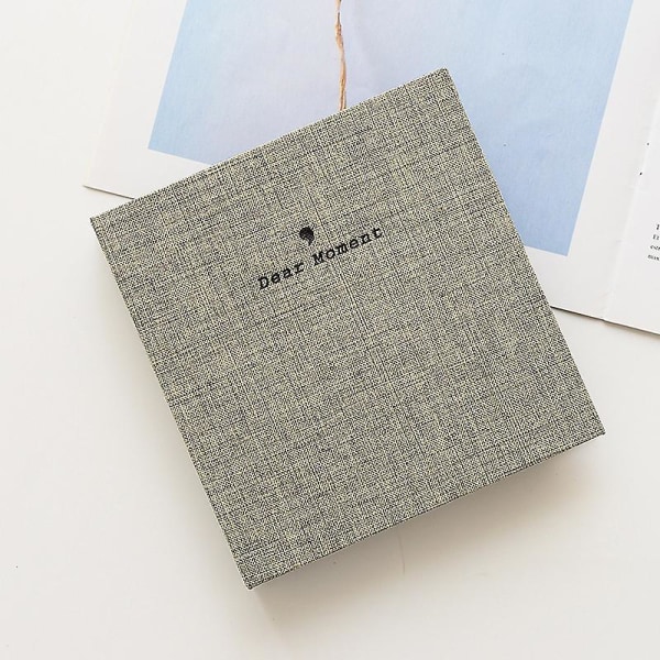 50 lommer stoffdeksel Instax Wide Album 3,5x5 fotoalbum for Fuji Instax Wide 210, Instax Wide 300, 5 tommers bilder (grå) Grey