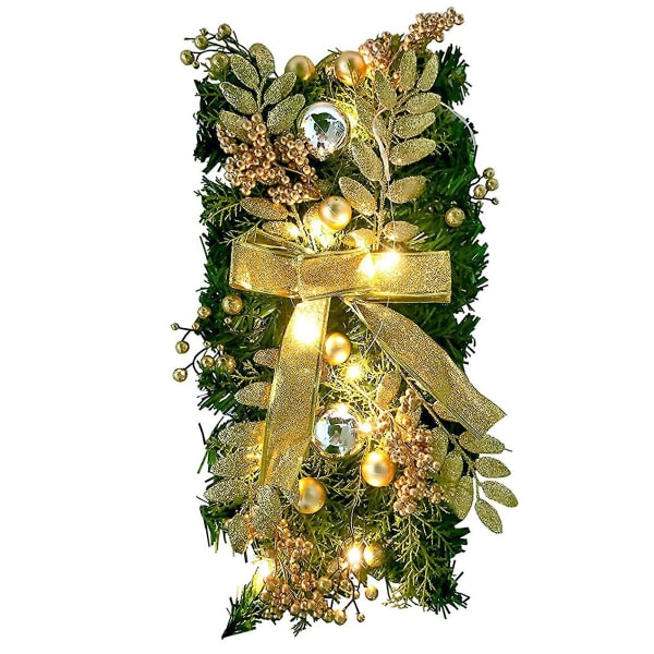 Christmas Teardrop Swag Batteridrevet lys med hængende ring til trappedør Pejs (guld) Gold