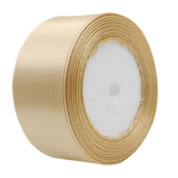 1 Rulle 40mm 22 Meter Silkesatinband för Bröllop (Champagne)