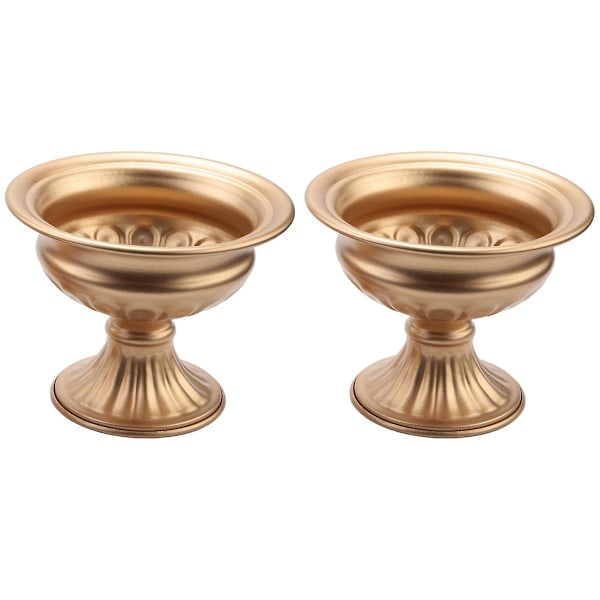 Eleganta bröllopsvaser i metall för bröllopsfestdekoration, trumpetvas för årsdagsfirande (Guld, 2 st)