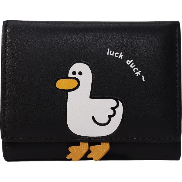 Girls' Cute Duck Purse Short Tri-folded Zipper Card Holder Wallet