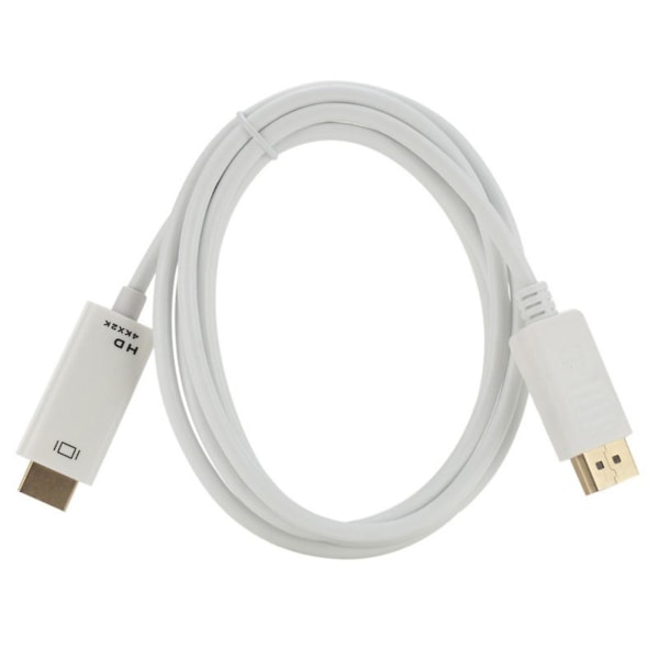 Kabeladapter Enkelriktad displayport till kompatibel HDMI-kabel för monitorprojektor (vit) White