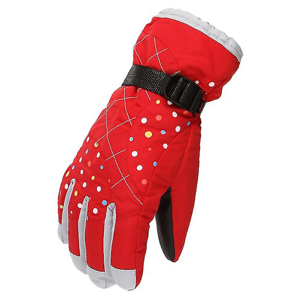 Dam Skidhandskar Plus Sammet Tjocka Vinter Varma Handskar Utomhus Sport Ridhandskar 1setblack