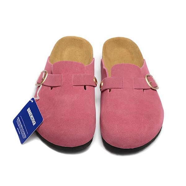 Birkenstock Boston Big buckle pink Unisex mokkasiner med lukket tå 34