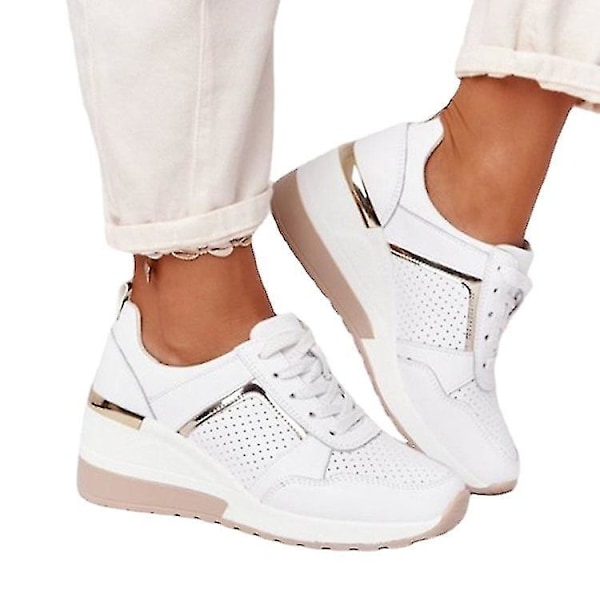 Nye snøresko kile sport sneakers dame vulkaniserte casual komfortable sko off-white 40