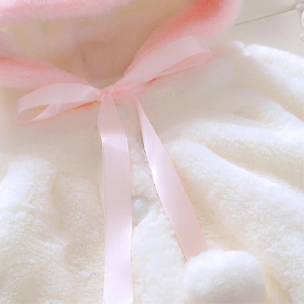 Hhcx-baby Girl Faux Fur Jacket Teddy Bear Fleece Coat Winter Warm Outerwear White 9-12 Months