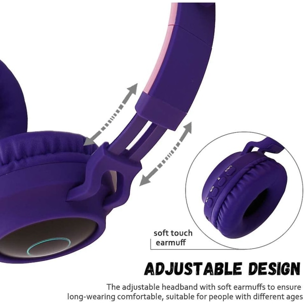 Trådløse hodetelefoner for barn Cat Ear Bluetooth sammenleggbar