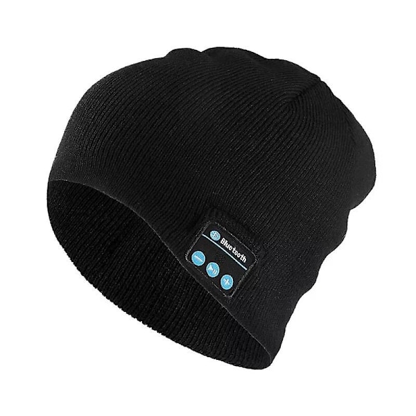 Bluetooth-musikheadset Beanie Inbyggd Stereohögtalare Stickad Mössa För Män Kvinnor Löpkeps Utomhus Sport Vinter Trådlösa Mössor flax gray