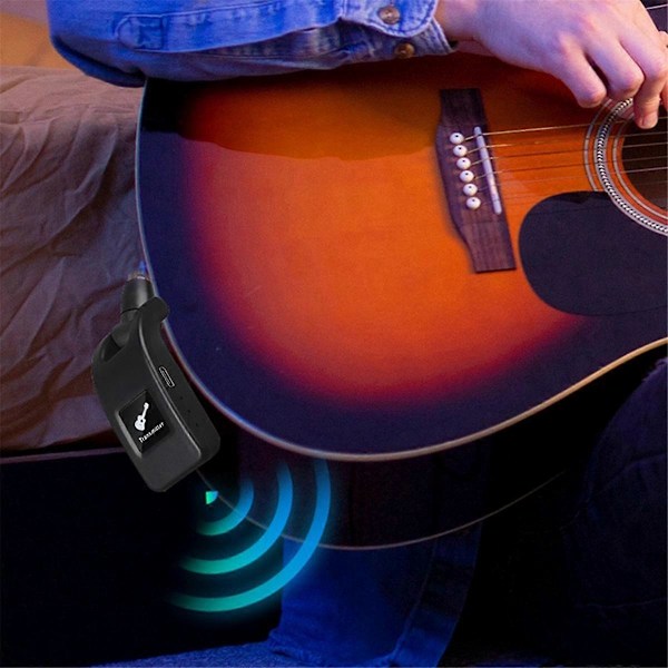 Trådløst Gitar System Audio Digital Gitar Sender Mottaker Innebygd Oppladbar Batteri for Elektrisk Gitar Bass