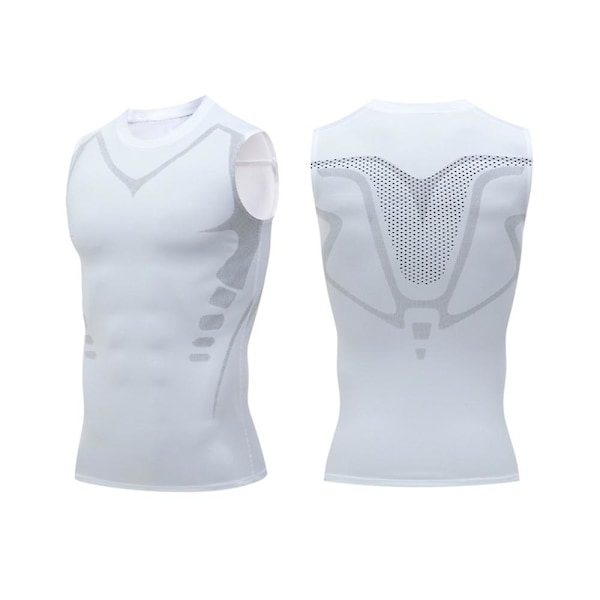 2023 Ny version Ionic Shaping Vest, bekväm och andningsbar is-silke tyg white m