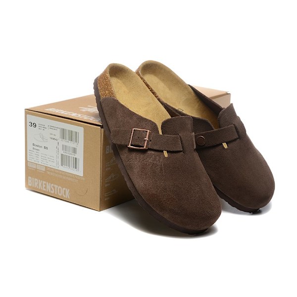 Birkenstock Boston BS Unisex mokkasiner med lukket tå, Brun 41