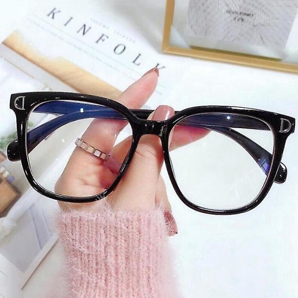 Blått ljusblockerande glasögon Söta anti-ögonansträngda modeglasögon för läsning Play Computer (svart) Black