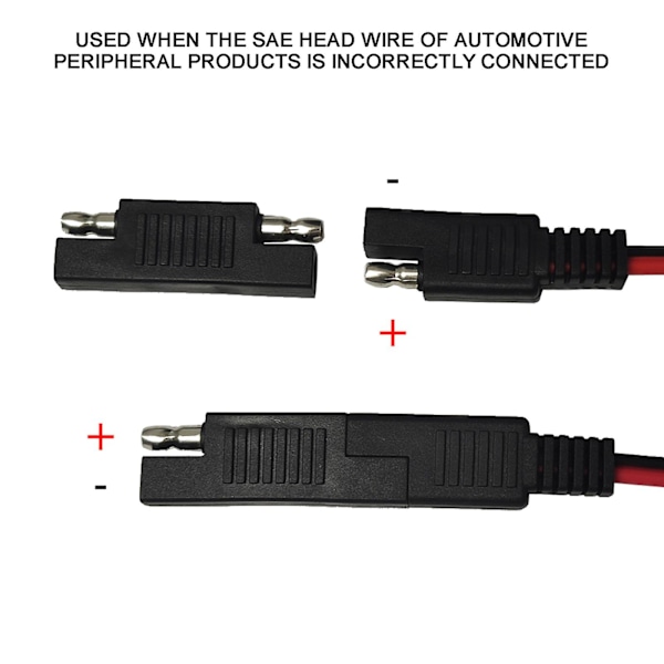 12/24V Sol SAE Polaritetsomvendingsadapterkontakter for hurtigkoblingsforlengelseskabel Solcellepanel Batterilader