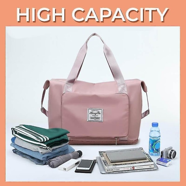 Nya vikbara resväskor med stor kapacitet Vattentät handväska Reseväskor Kvinnor Multifunktionella resväskor (Mediumgrå) Medium Gray