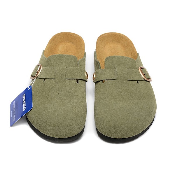 Birkenstock Boston Big buckle army green Unisex mokkasiner med lukket tå 41