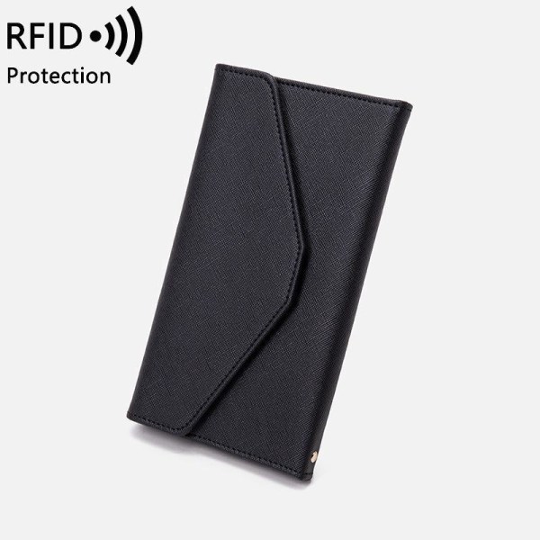 RFID multifunktionsbiljettcertifikatväska för utlandsresepassmapp för män och kvinnor (brun)