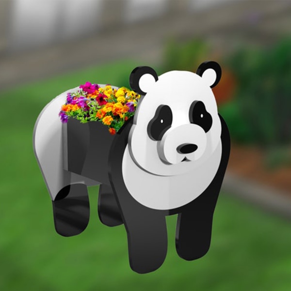 Kreativ og unik blomsterpotteplanting for kjæledyr (panda)