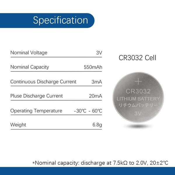 CR 3032 Lithiumbatteri / 5-pack Akryl