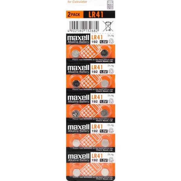 Maxell LR41 10-Pack Alkaline 1,5V Aluminium