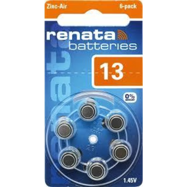 13 RENATA 10-Pack - 60stycken hörapparatsbatterier  nr13 Blå