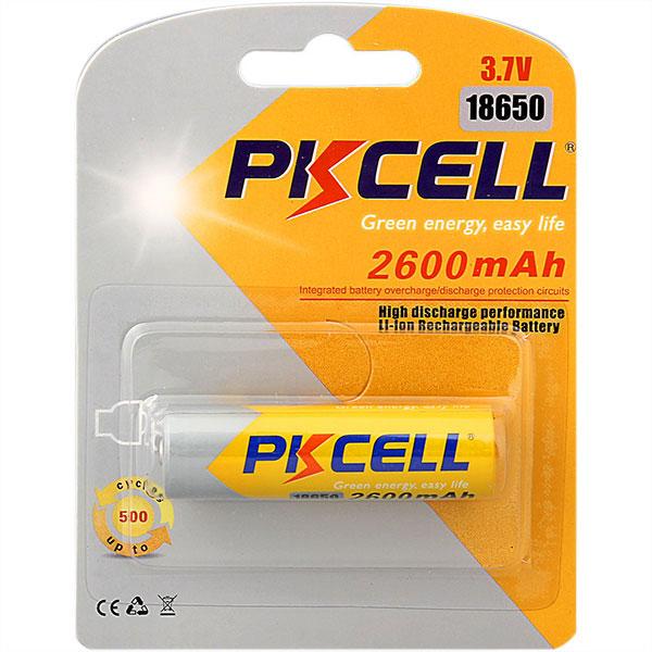 18650 PKcell Li-ion 2600mah Laddningsbart 10-pack Aluminium