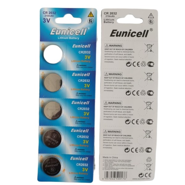 CR 2032 Lithium 5-pack Eunicell Aluminium