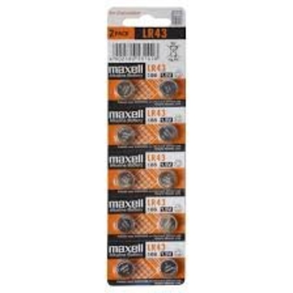 Maxell knappcellsbatteri, LR44, Alkaline, 1,5V, 10-pack Aluminium