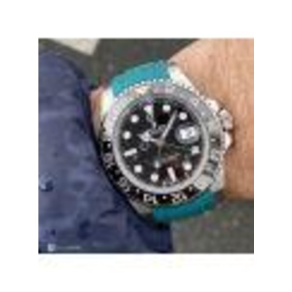Rubber strap Passar till Rolex Submariner, GMT Omega seamaster färg Grön (k) Grön