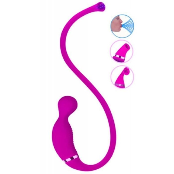 Klitoris och nippelstimulator genom sug och 12-växlad vibrator USB-laddning Violet TU