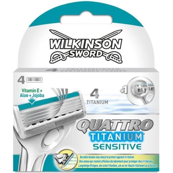 WILKINSON Quattro Titanium Sensitive + blad med 4