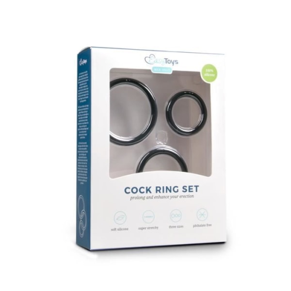 Cock ring kit i tre storlekar - Svart