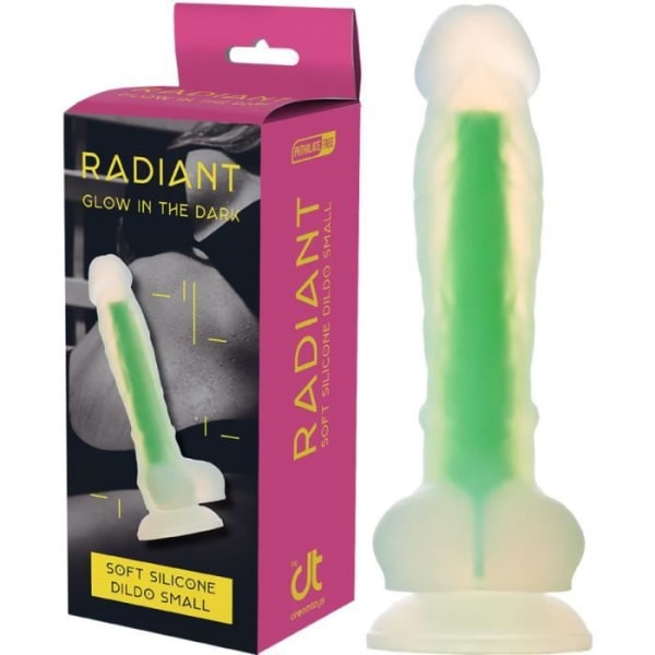 Realistisk fosforescerande dildo med sugkopp - unisex / vuxengrön