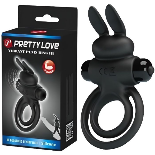 Dubbel Vibrerande Ring Pretty Love Bunny Black