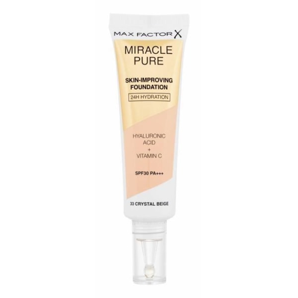 Max Factor 30ml Pure Skin-Improving Miracle Foundation Spf30, 33 Crystal Beige, Makeup